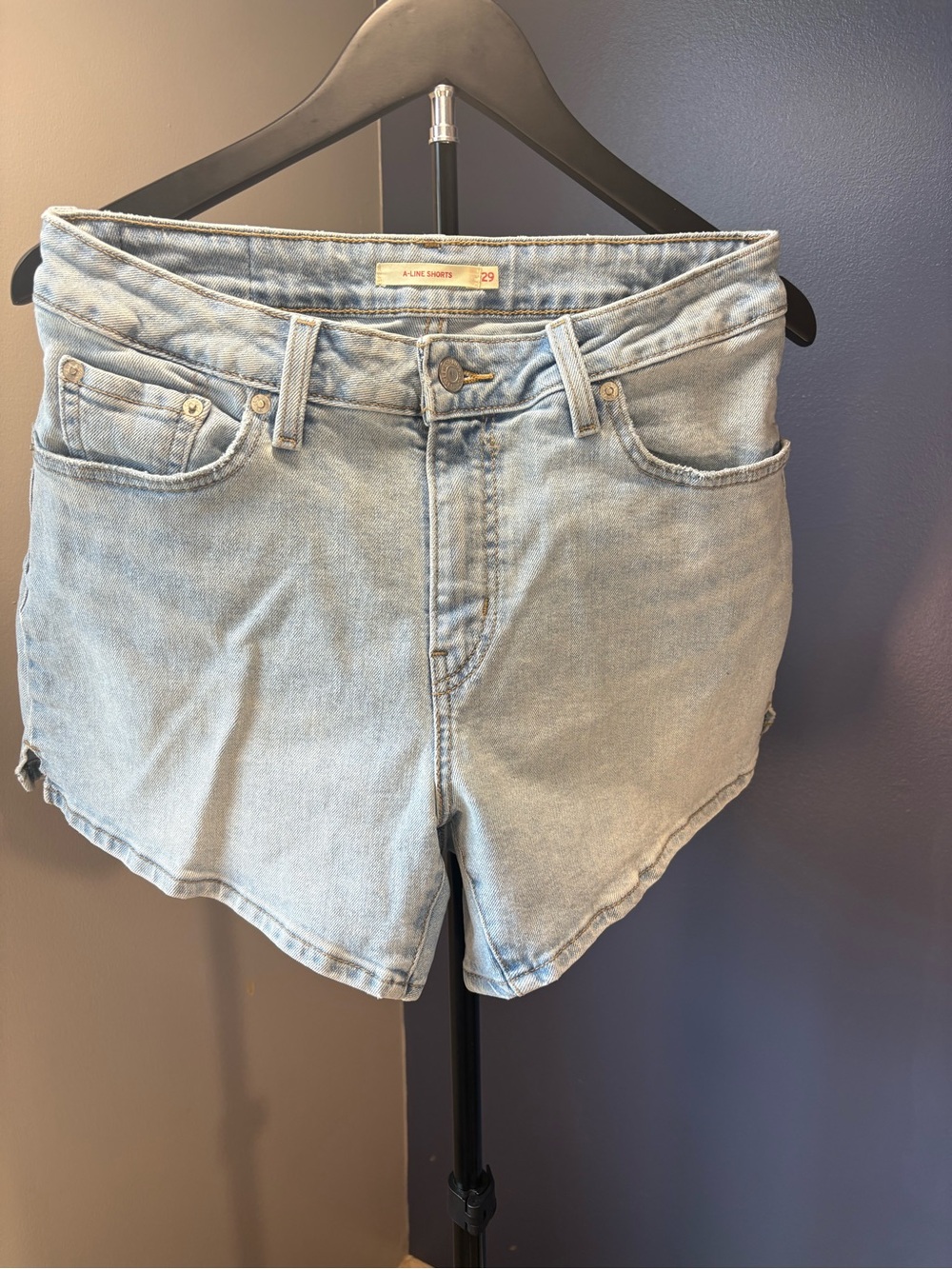 Levi's Light Blue High-Rise Denim Shorts